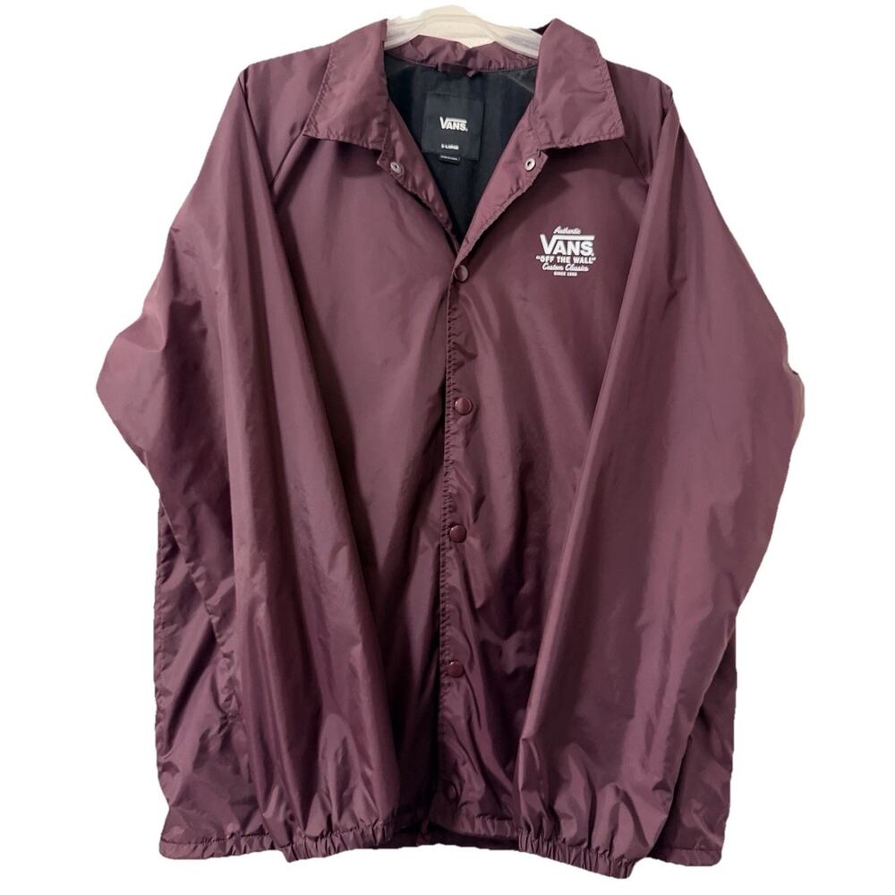 Vans Off the Wall Men's Windbreaker Jacket In Burgundy XL